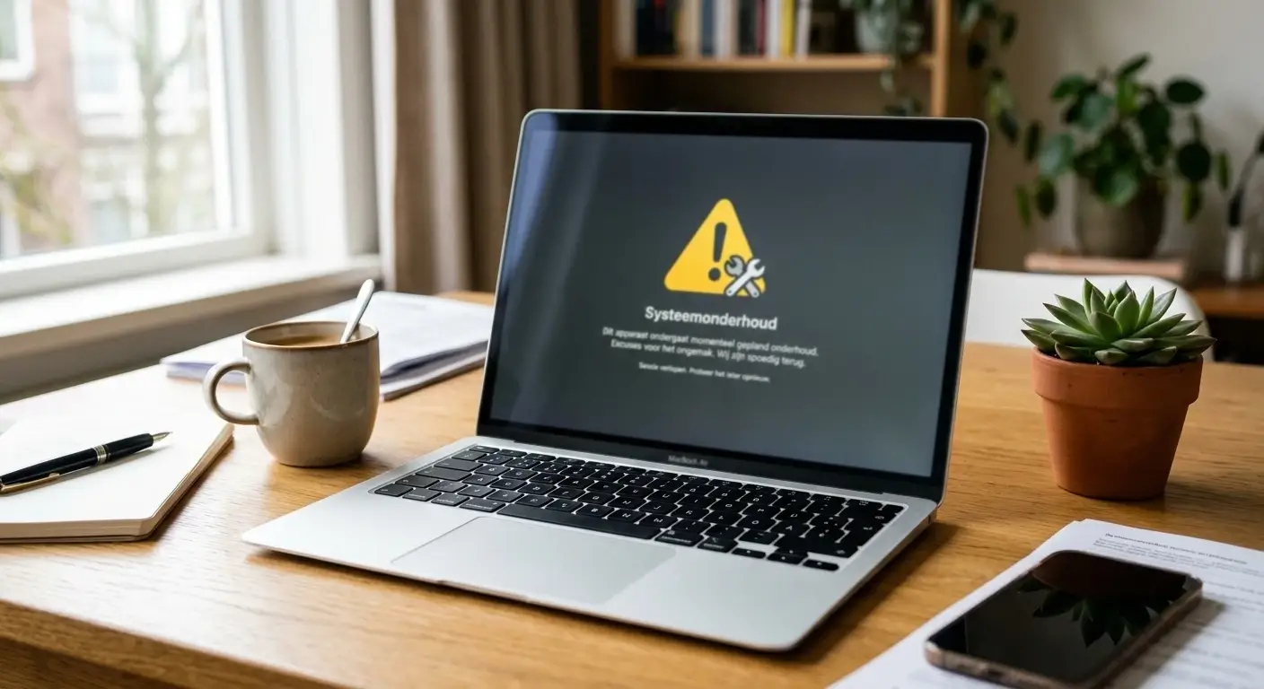 Tijdelijke storing of onderhoud bij de koppeling met een bank
