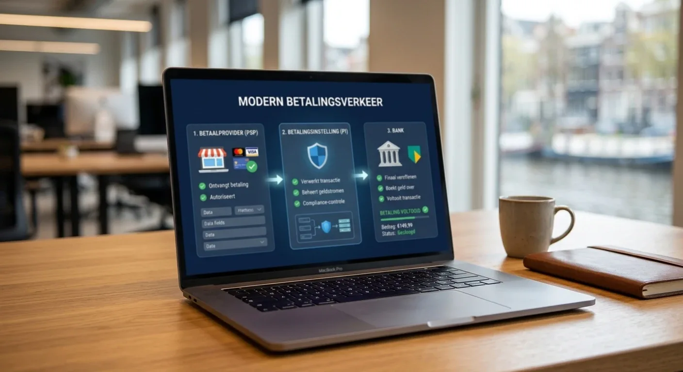 Aanbieder, betaalinstelling en bank als drie schakels in één betaling