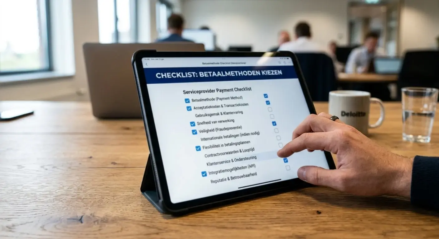 Checklist voor het kiezen van een betaalmethode bij een aanbieder