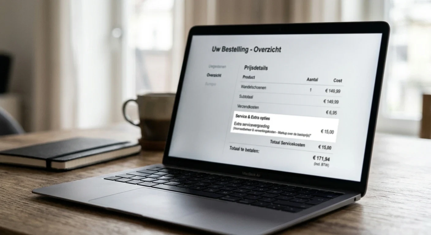 Marge bovenop de referentiekoers als prijs van de dienst