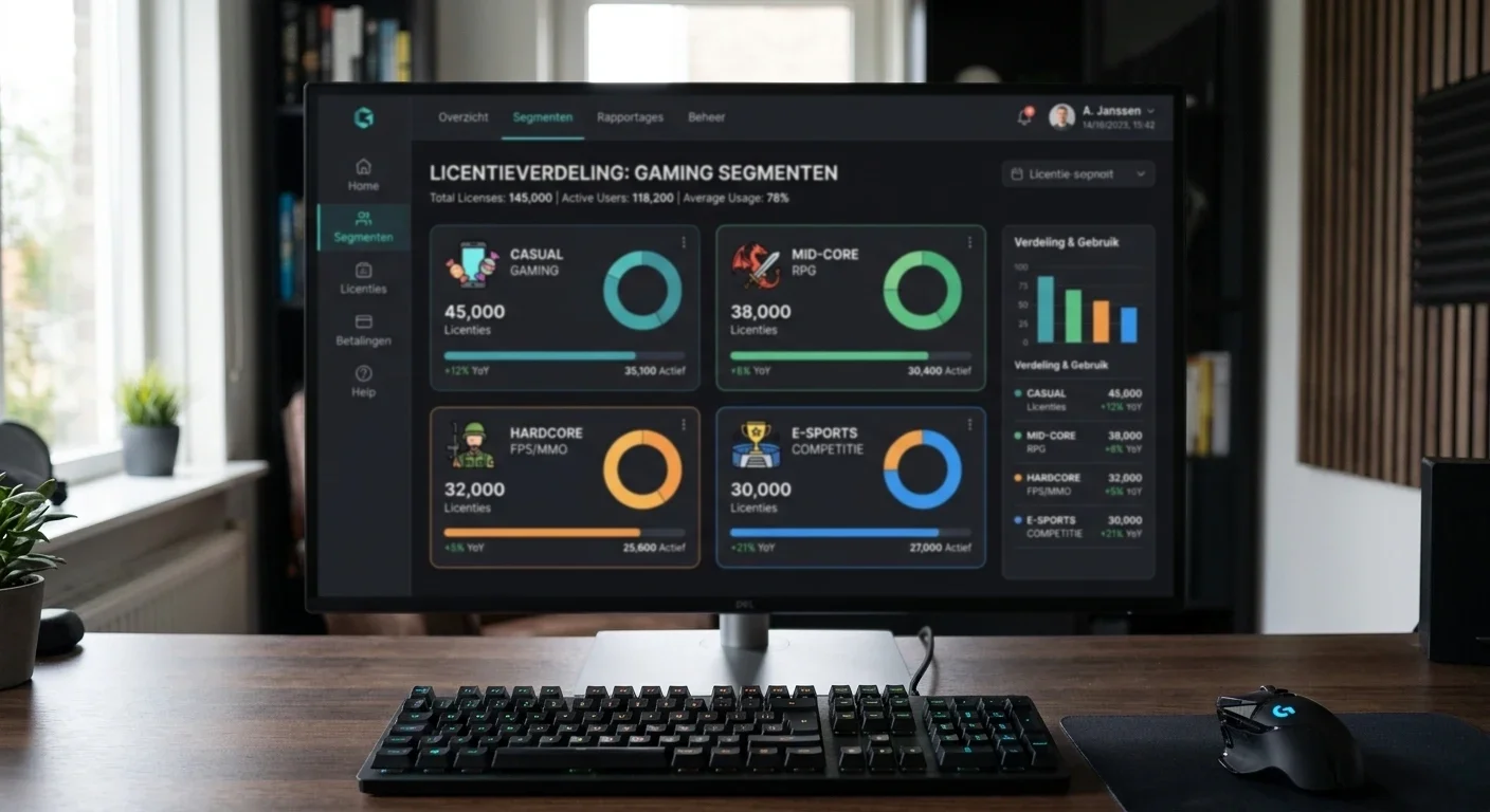 Verdeling van vergunningen over de vier spelsegmenten