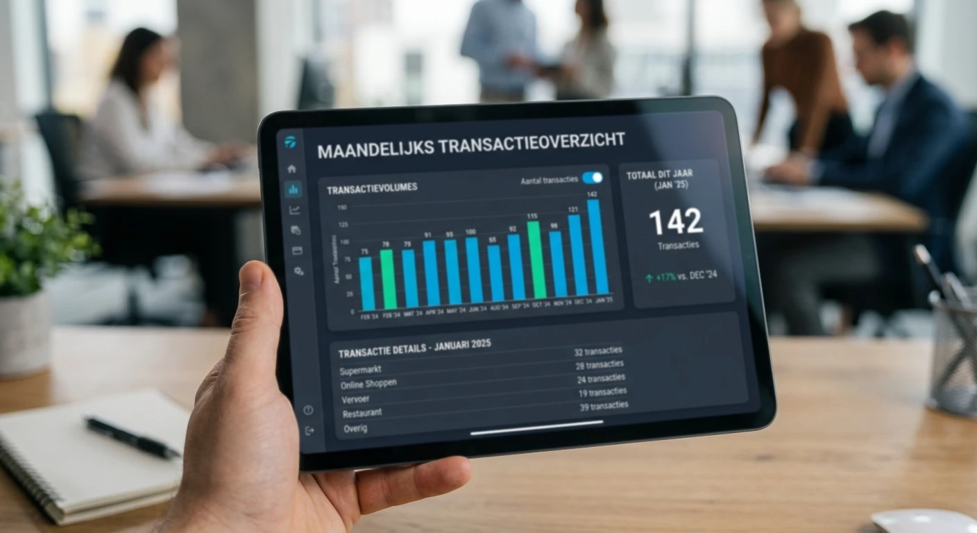 Maandelijkse telling van het aantal transacties in plaats van het bedrag