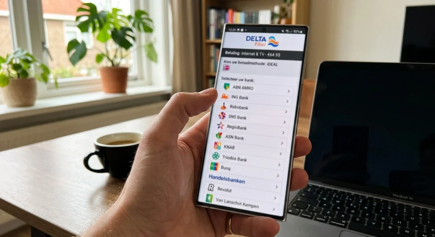 Lijst met Nederlandse banken in het betaalscherm van een aanbieder