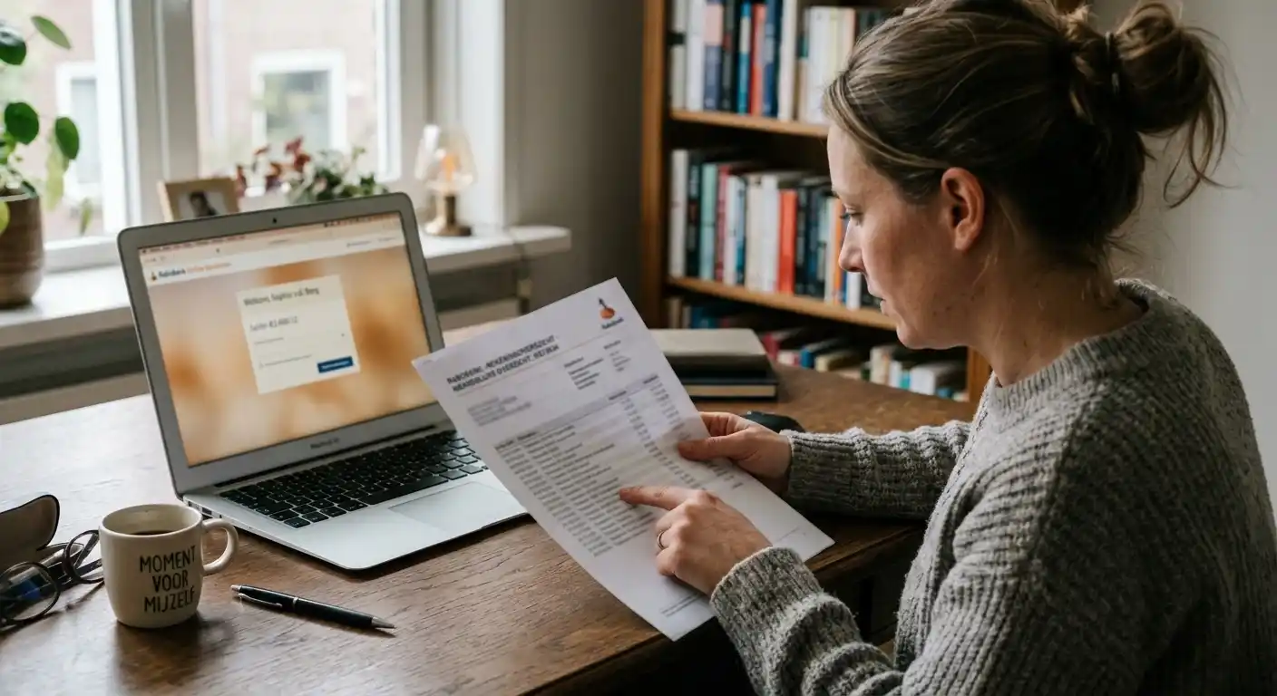 Maandoverzicht met stortingen en opnames waaruit een nettobedrag volgt