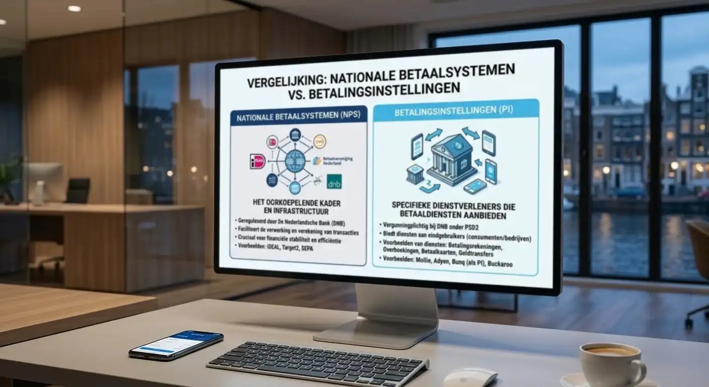 Verschil tussen een nationaal betaalschema en een betaalinstelling