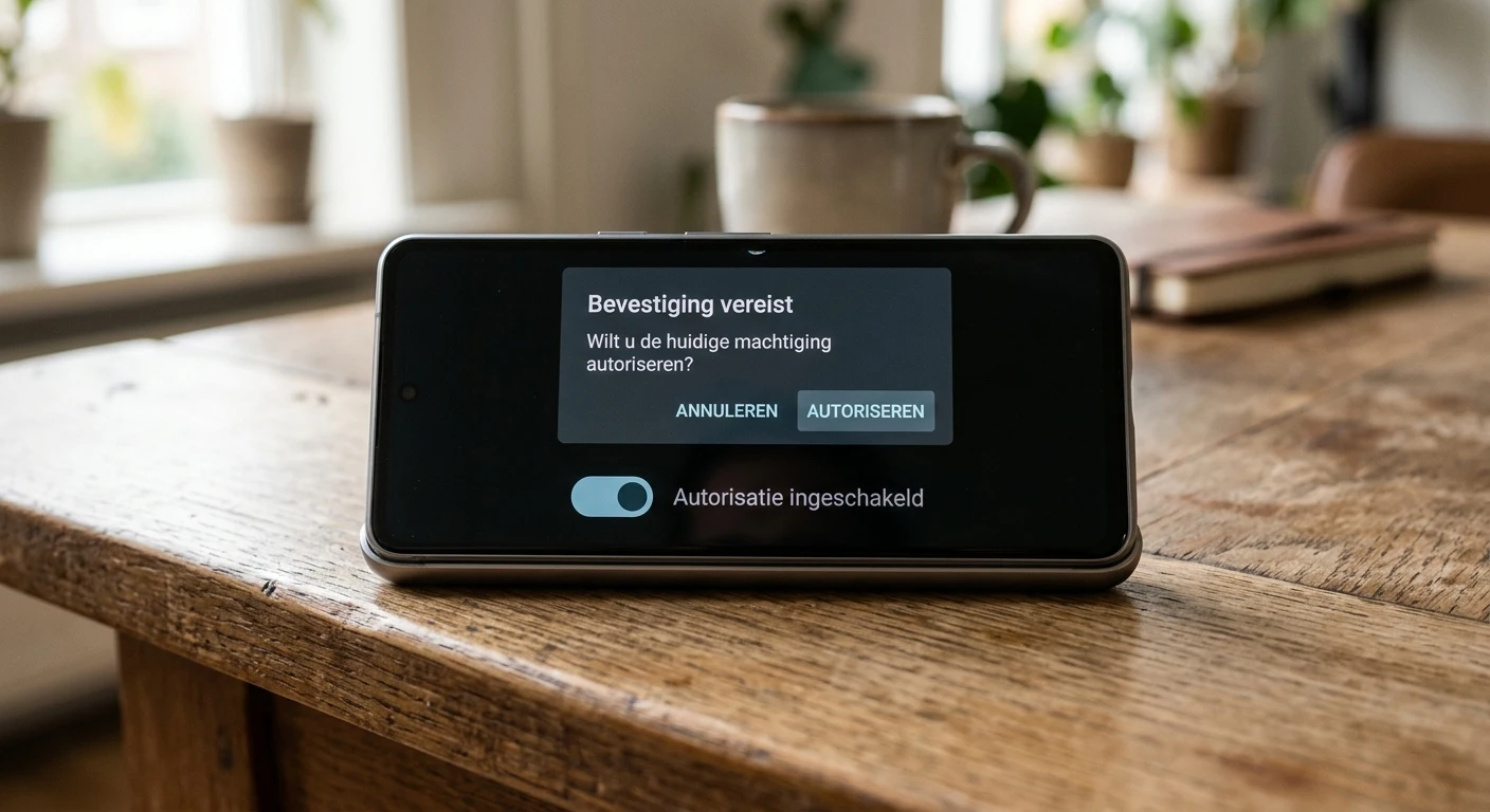 Bevestigingsscherm waarin een doorlopende machtiging wordt gevraagd