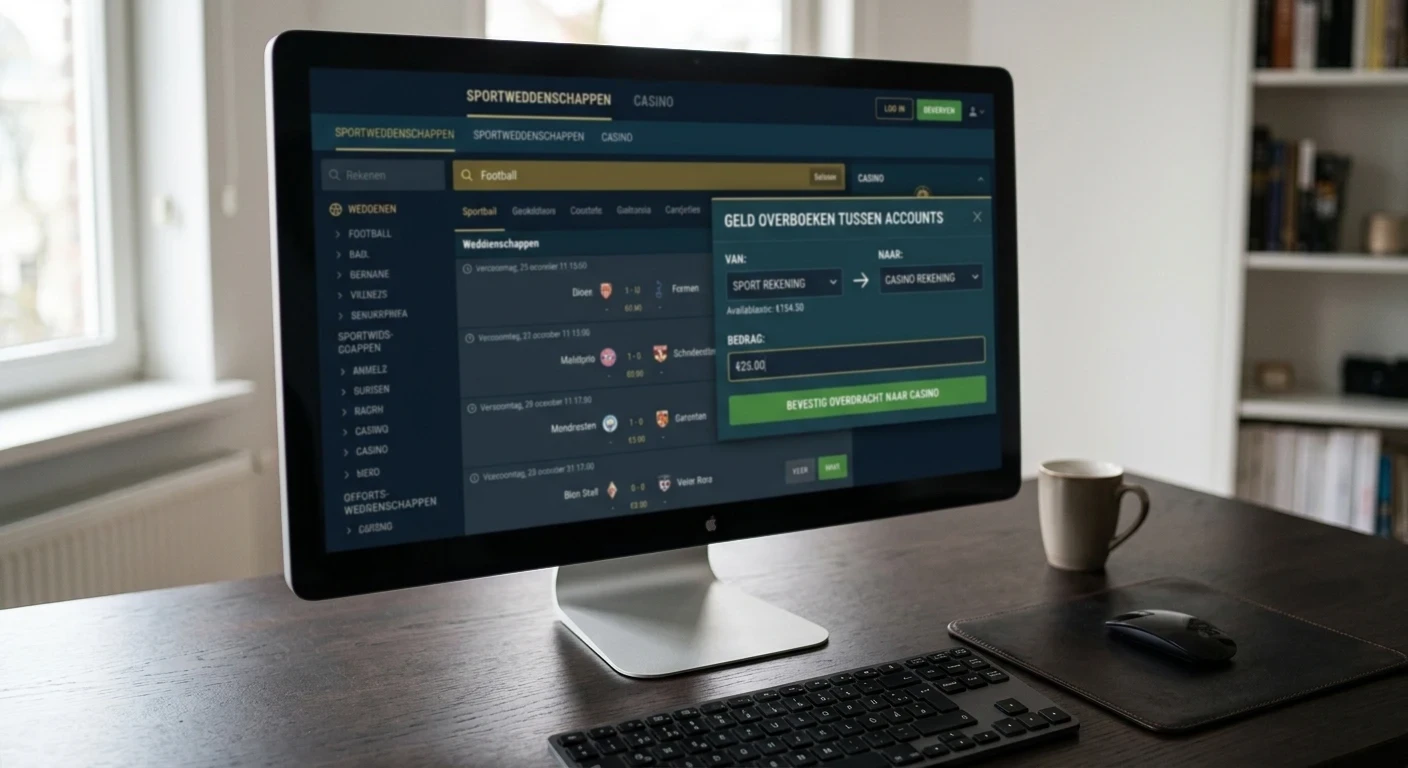 Overlap tussen sport- en casinoaccounts in één richting