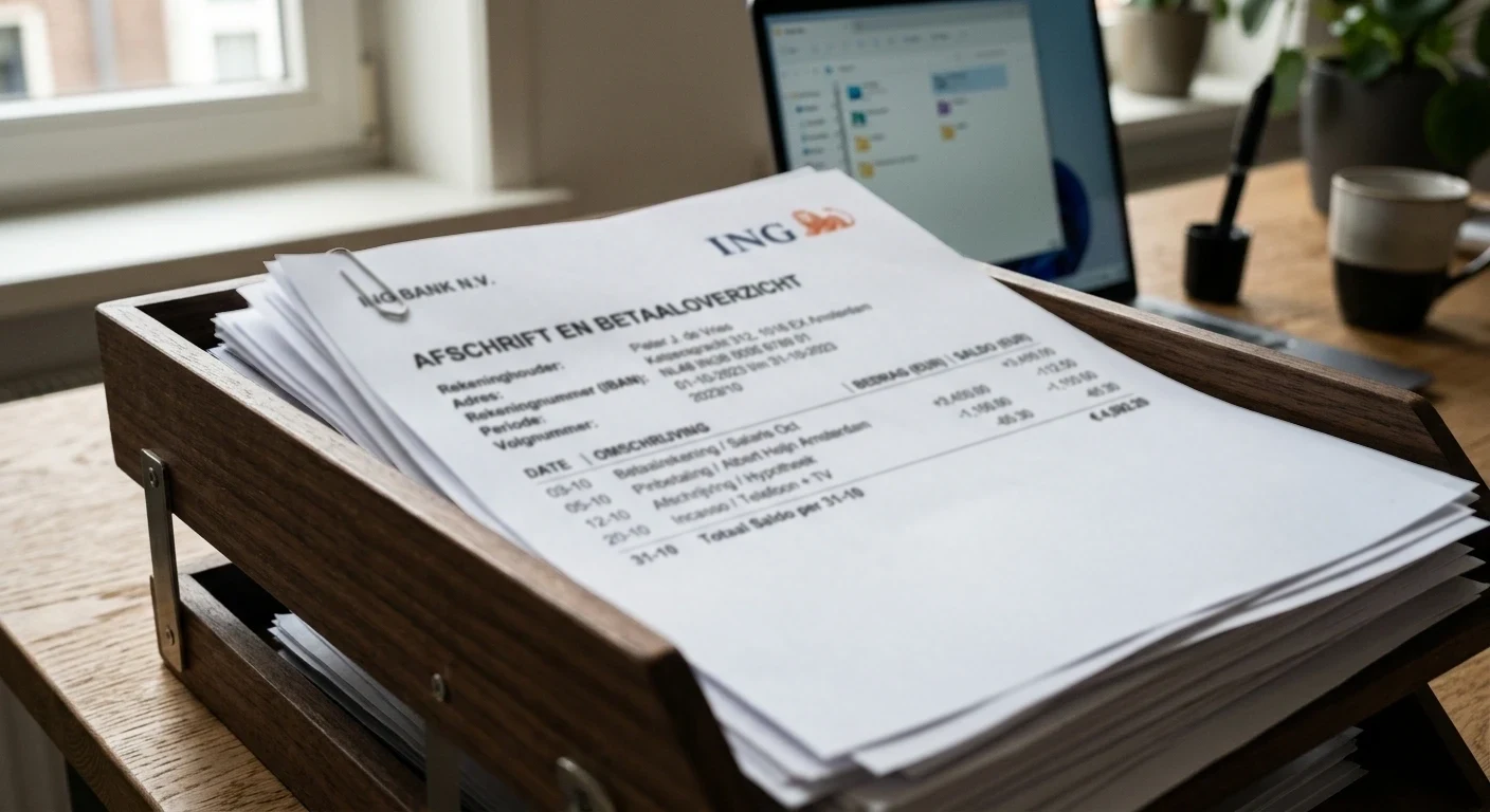 Bankafschrift als bewijsstuk bij een eigen aangifte