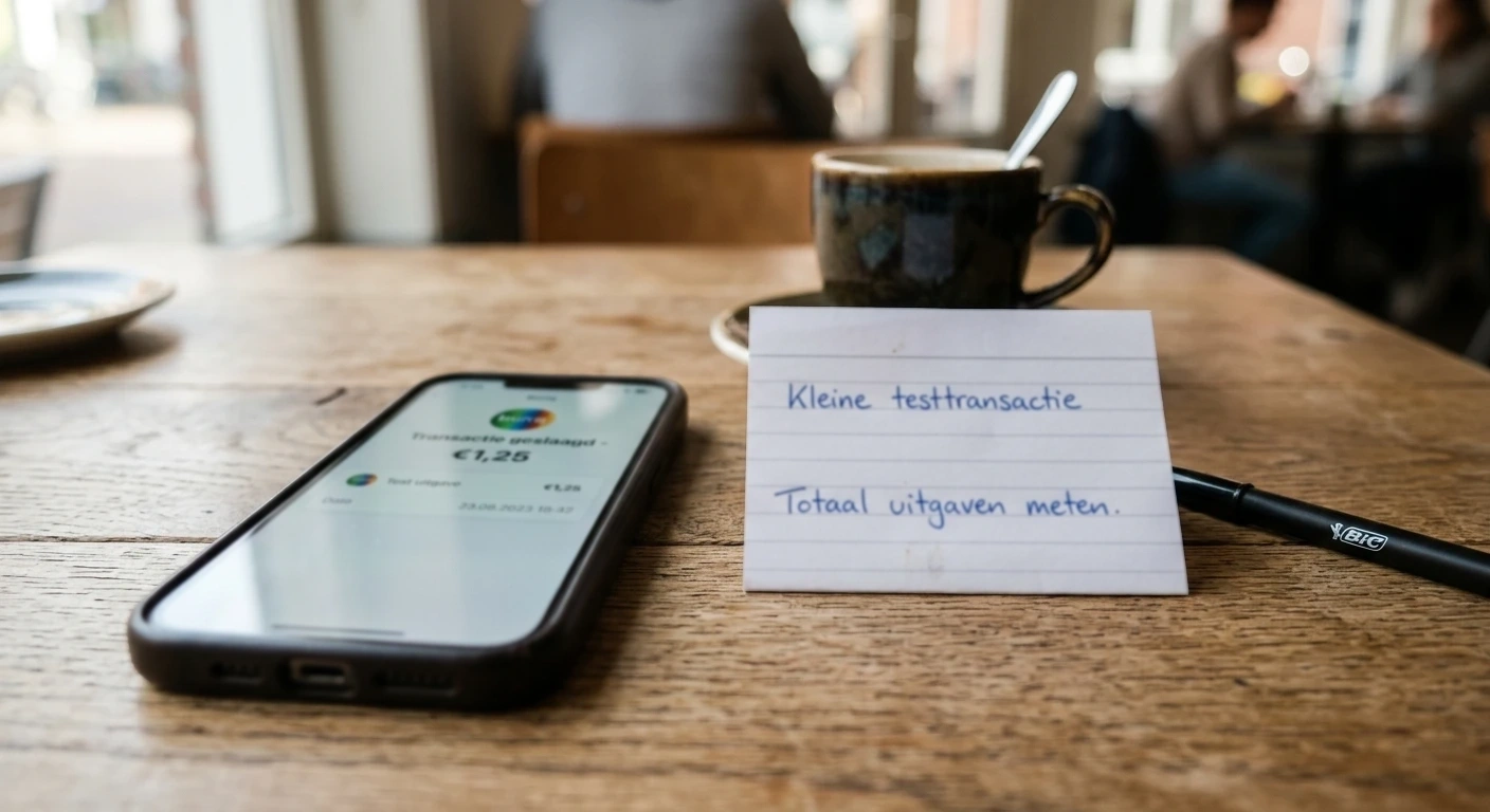 Kleine testtransactie om de totale kostenfactor te meten