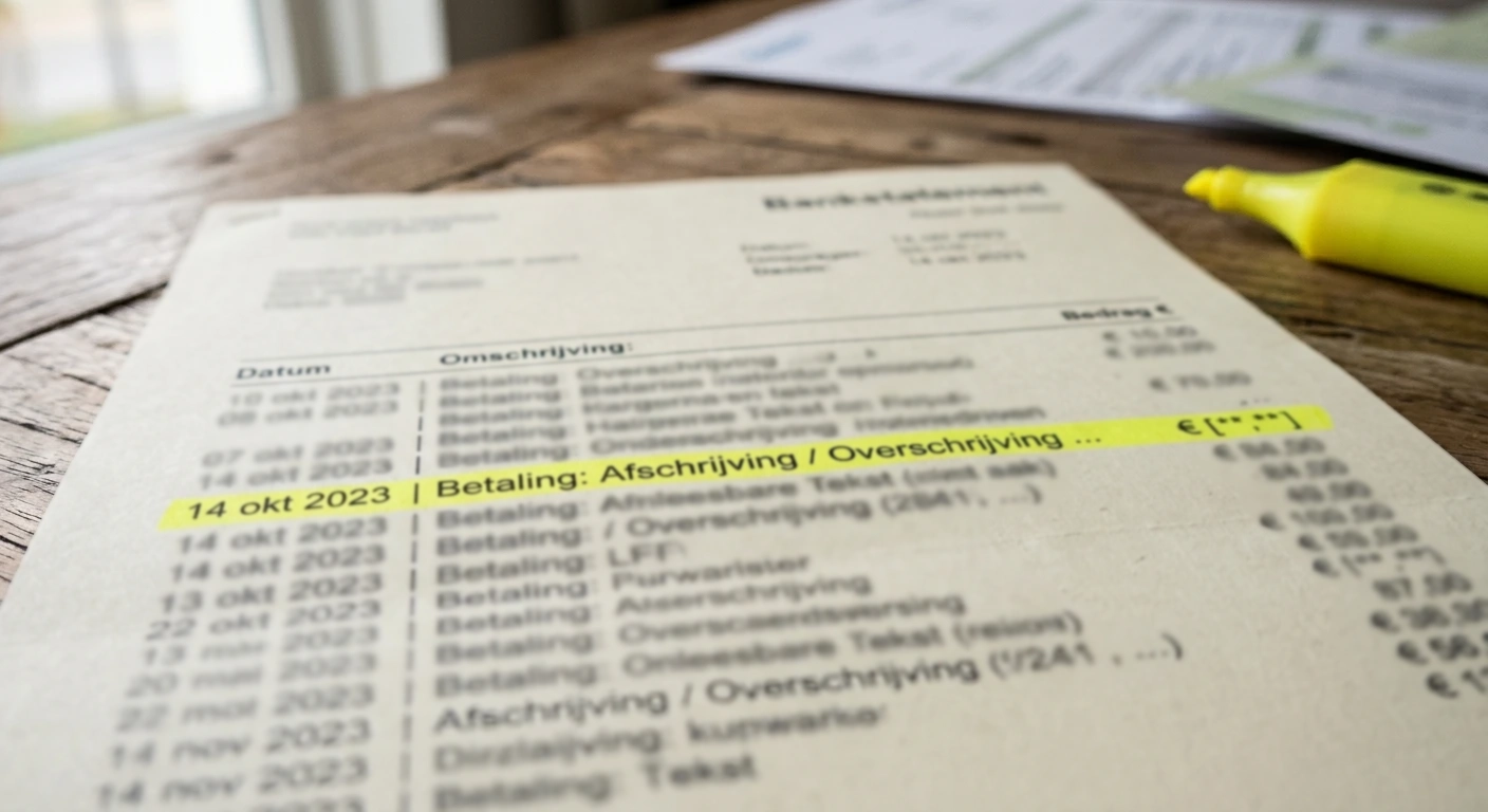 Opbouw van een boekingsregel met begunstigde en referentie