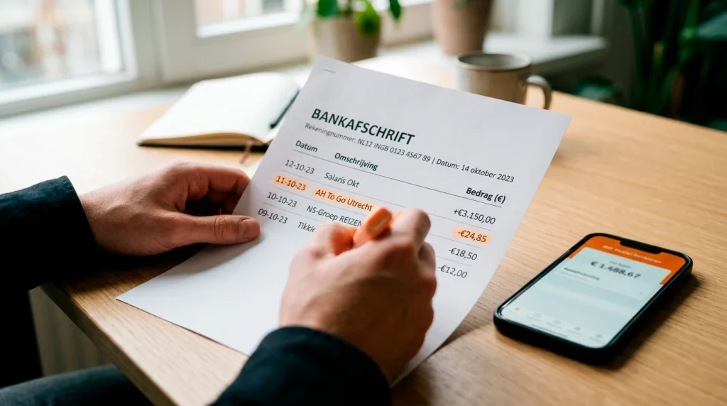 Voorbeeld van Trustly transactieomschrijving op een bankafschrift
