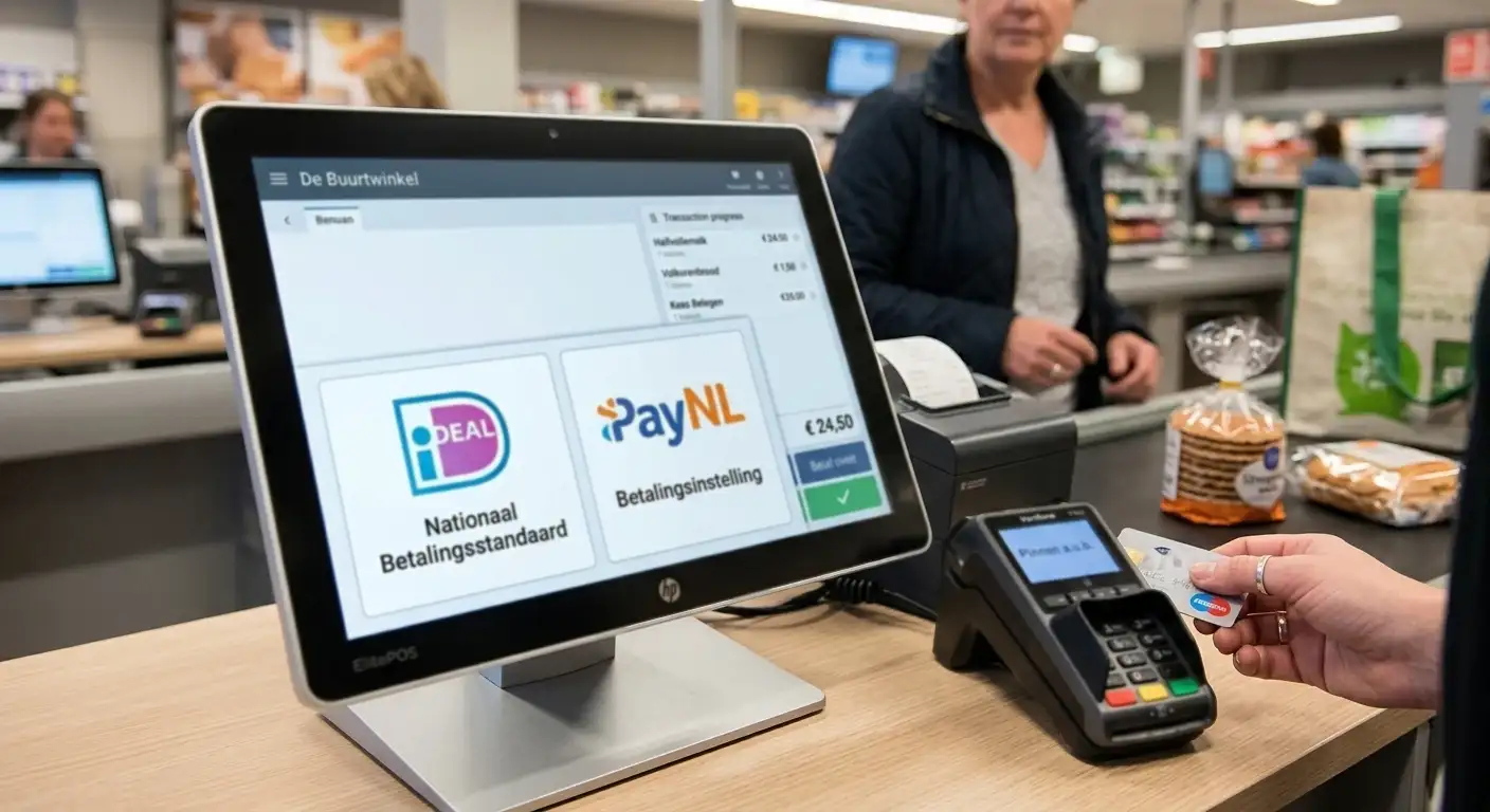 Nationale betaalstandaard en betaalinstelling naast elkaar in een kassa